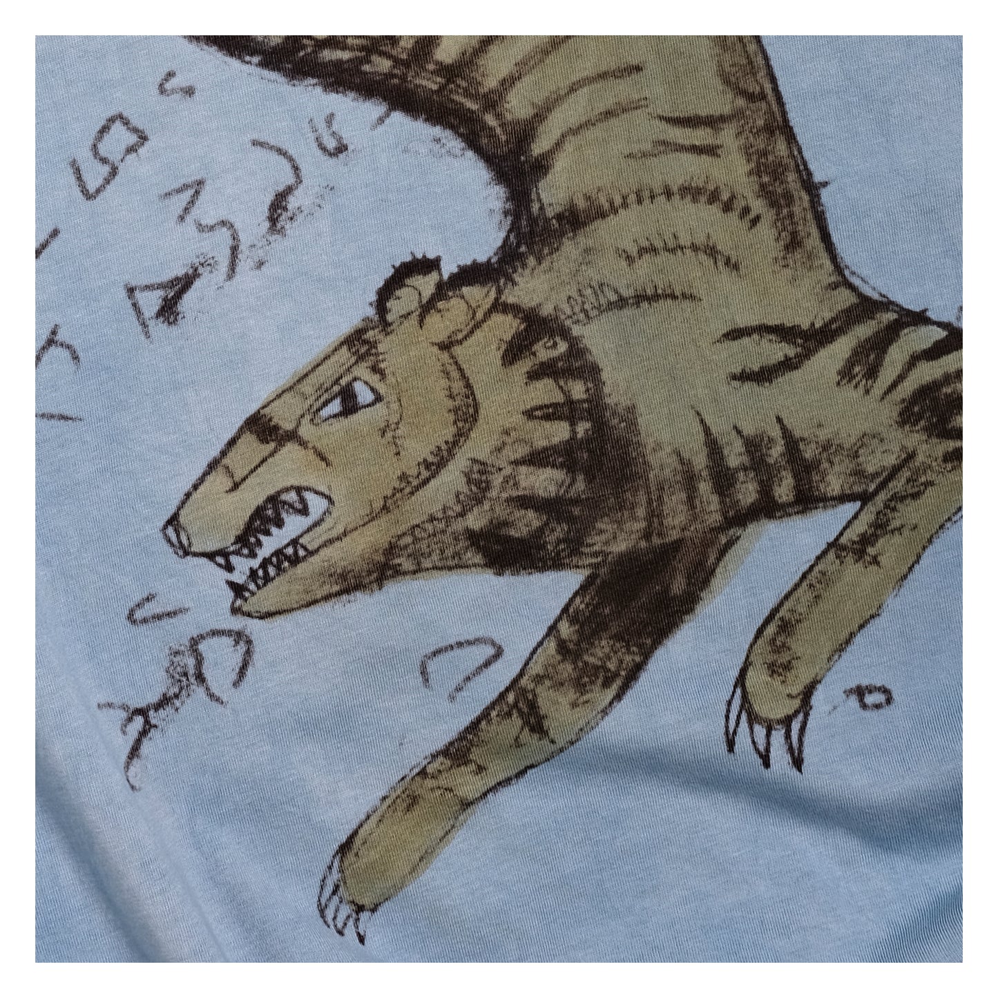 oversized organic cotton printed t-shirt in light indigo