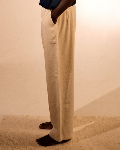 plain unisex trouser in ecru