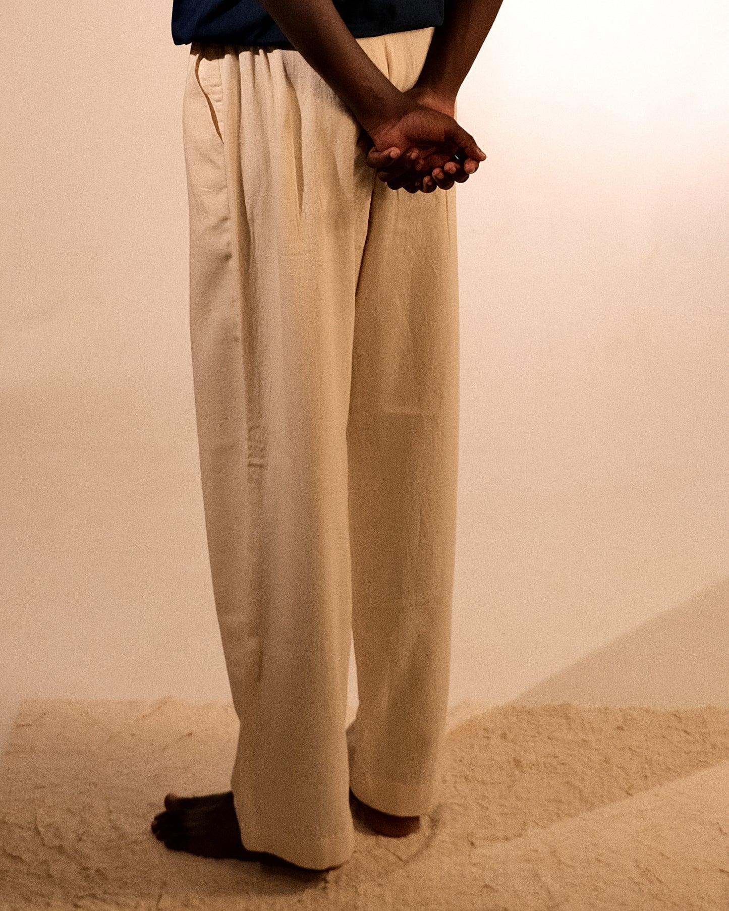 plain unisex trouser in ecru