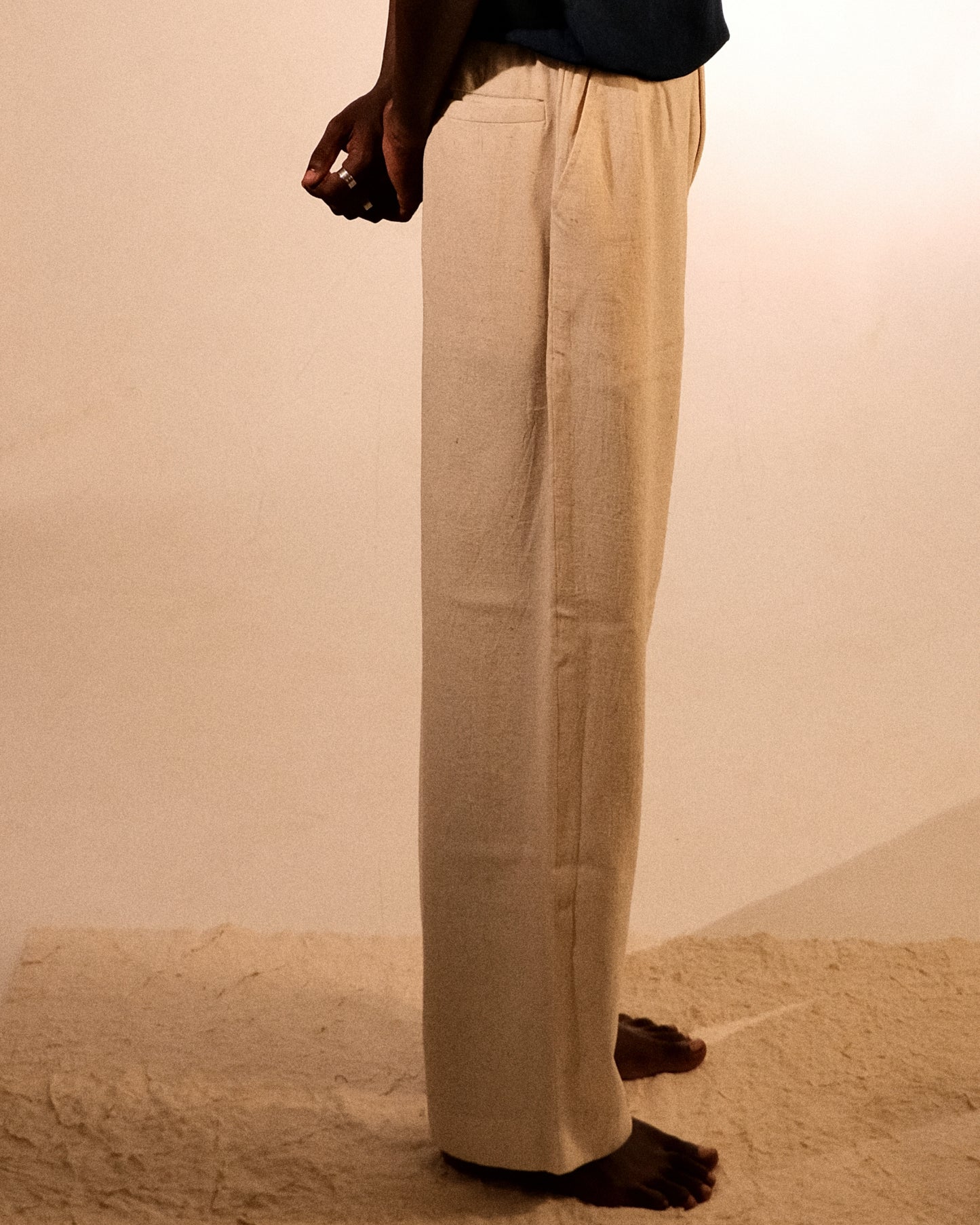 plain unisex trouser in ecru