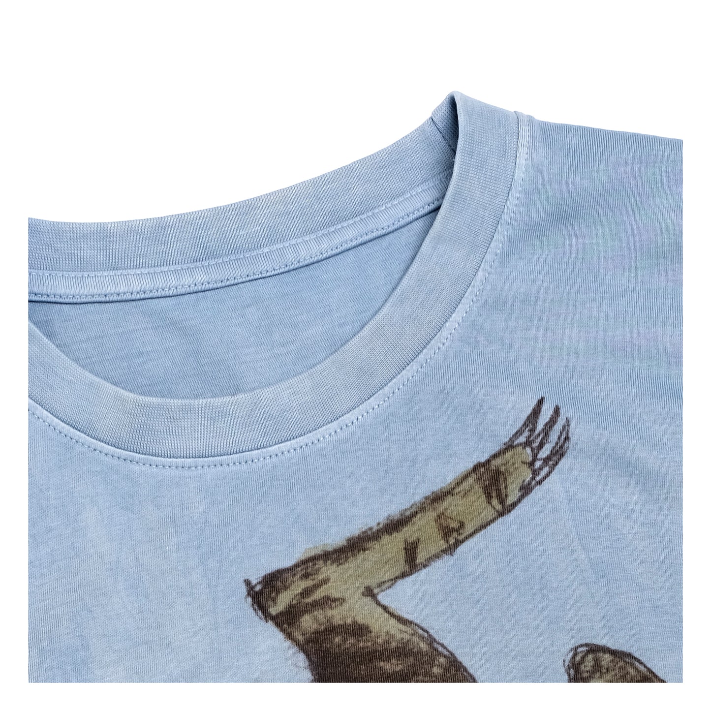 oversized organic cotton printed t-shirt in light indigo
