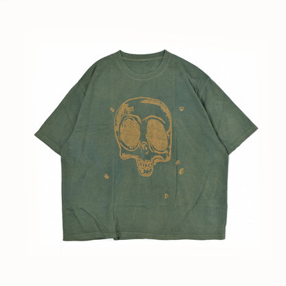 Skull head in forest green
