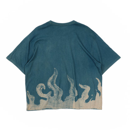 oversized organic cotton printed t-shirt in forest teal