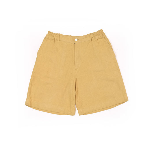 plain unisex shorts in lemon yellow